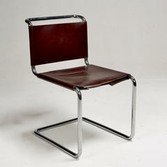 Sillas auxiliares Spoleto para Knoll International en cuero rojo caramelo