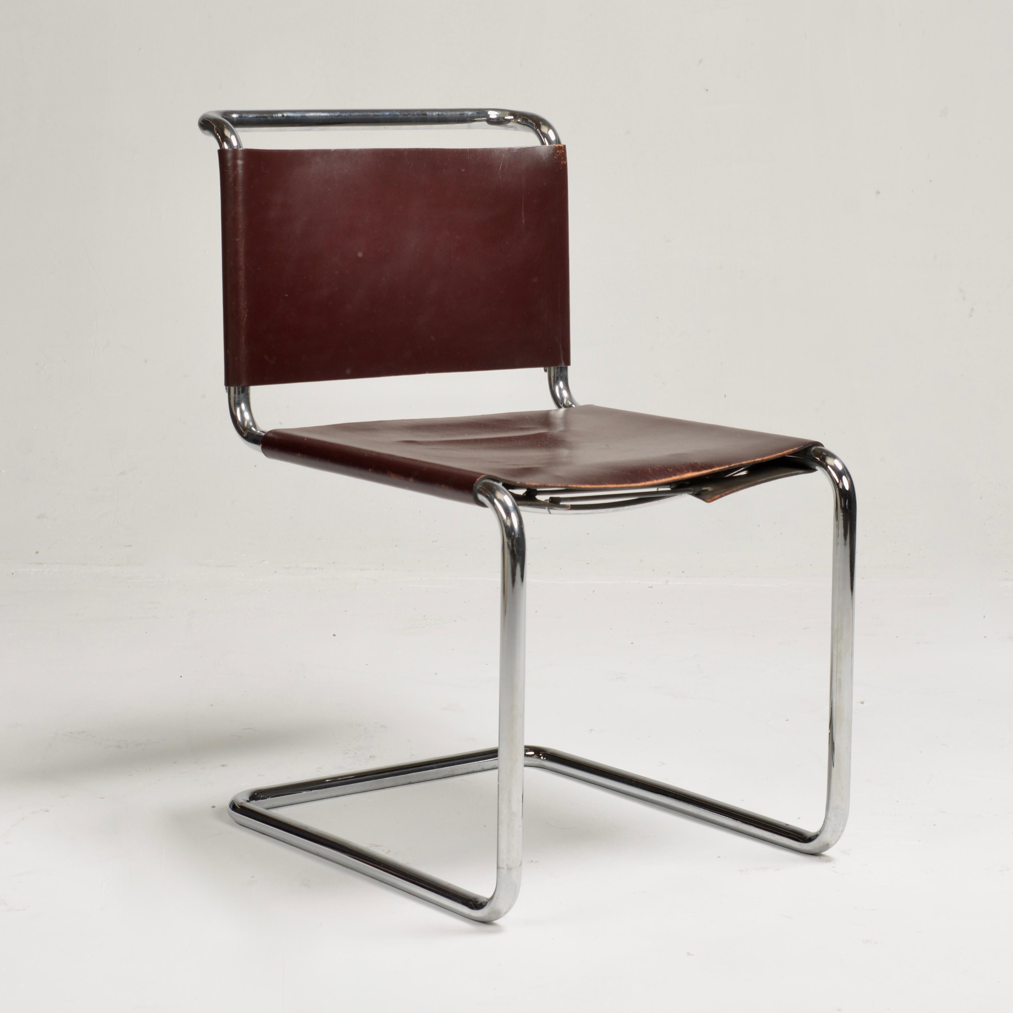 Sillas auxiliares Spoleto para Knoll International en cuero rojo caramelo Estadounidense en venta