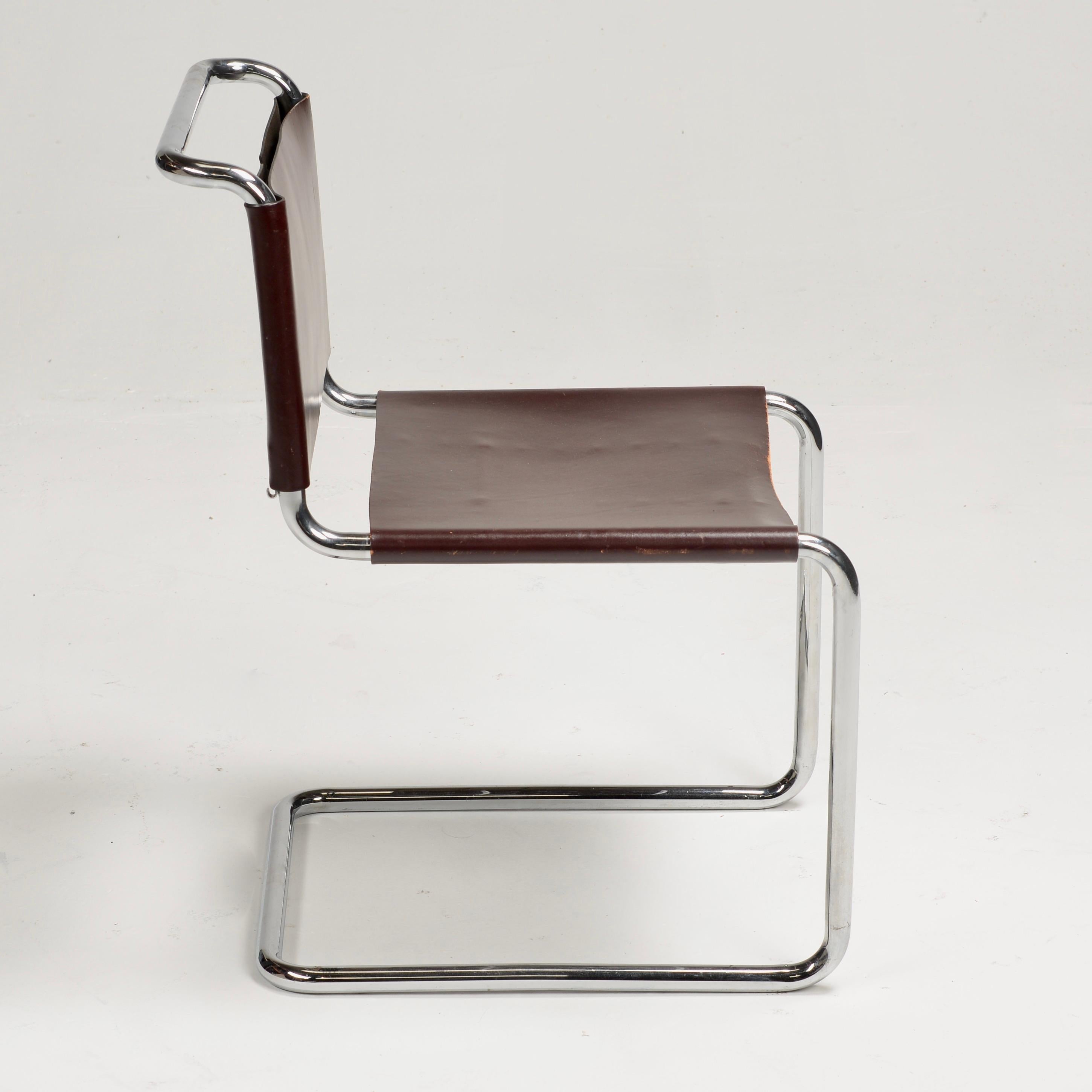 Sillas auxiliares Spoleto para Knoll International en cuero rojo caramelo finales del siglo XX en venta