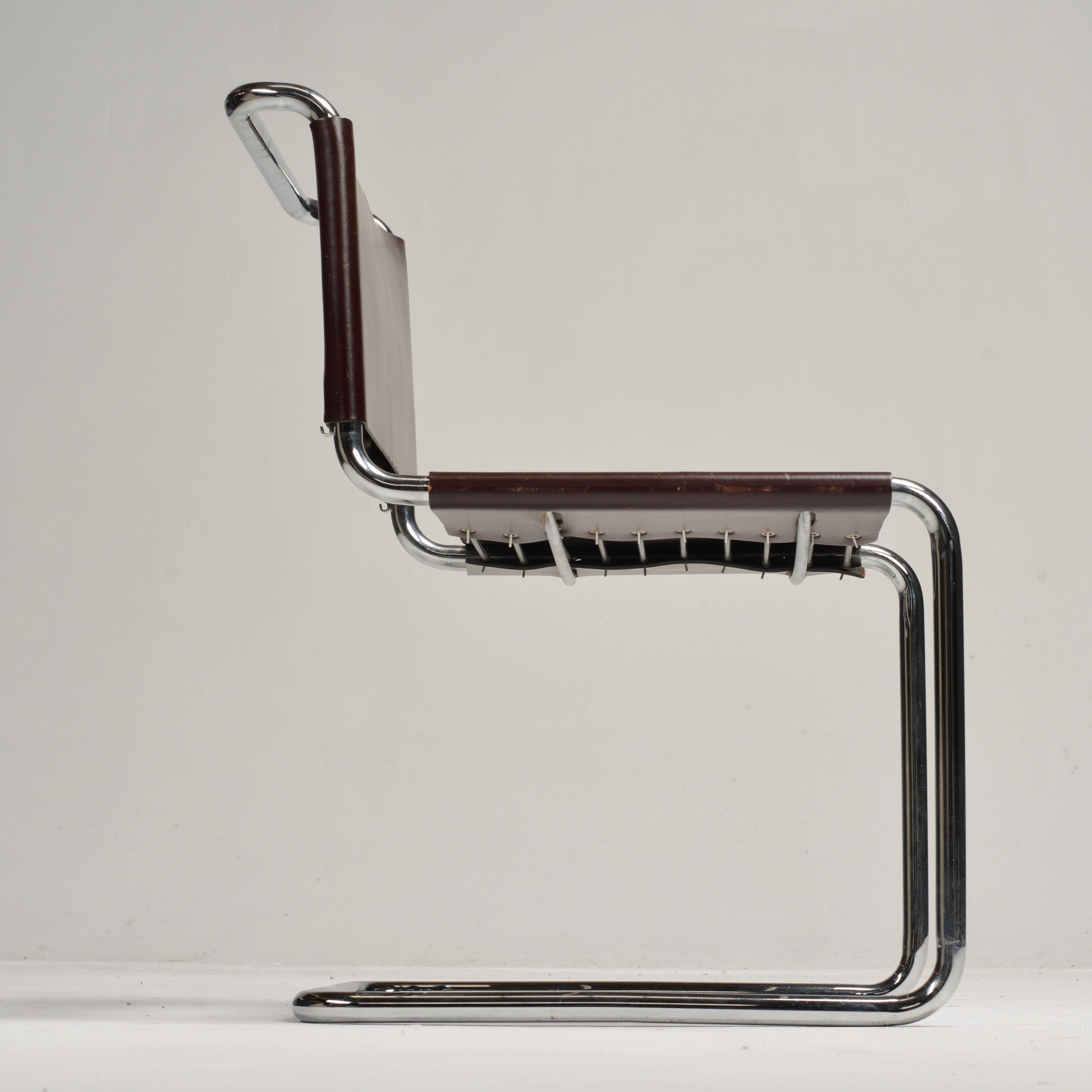 Sillas auxiliares Spoleto para Knoll International en cuero rojo caramelo en venta 1