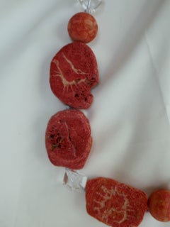 Sponge Coral Rock Crystal 925 Sterling Silver Gemstone Necklace