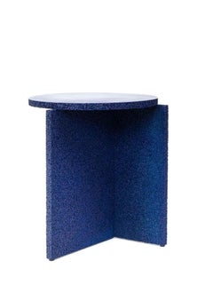 Sponge Table, Calen Knauf, Occasional Side, Navy Painted, Foam Texture Aluminum