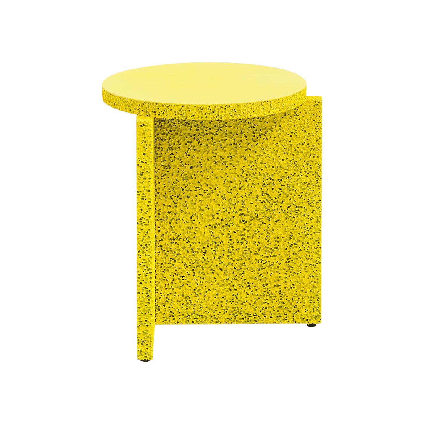 Minimalist Sponge Table, Calen Knauf, Occasional Side, Navy Painted, Foam Texture Aluminum  For Sale