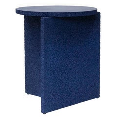 Sponge Table, Calen Knauf, Occasional Side, Navy Painted, Foam Texture Aluminum