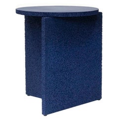 Sponge Table, Calen Knauf, Occasional Side, Navy Painted, Foam Texture Aluminum 