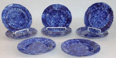 Sponge Ware 19th Century  Plates, Set of Eight