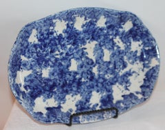 Sponge Ware Kollektion von einem Teller und 4 Gemüseschalen aus dem 19. Jahrhundert
