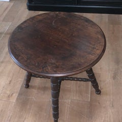 Turntable Top, Spool Leg Side Table, England, 19th Century