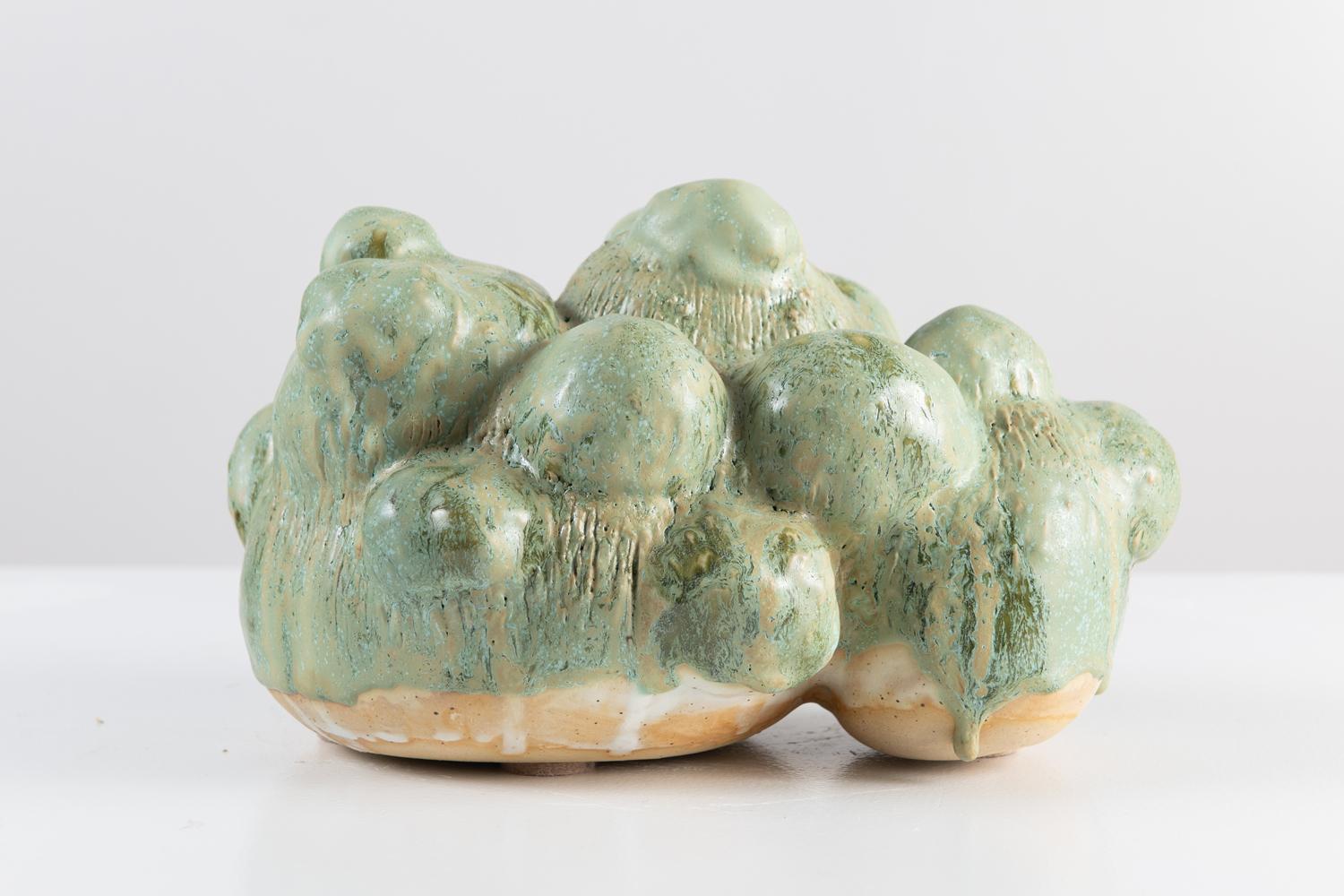 American Spora Sculpture in Glazed Ceramic by Trish DeMasi For Sale