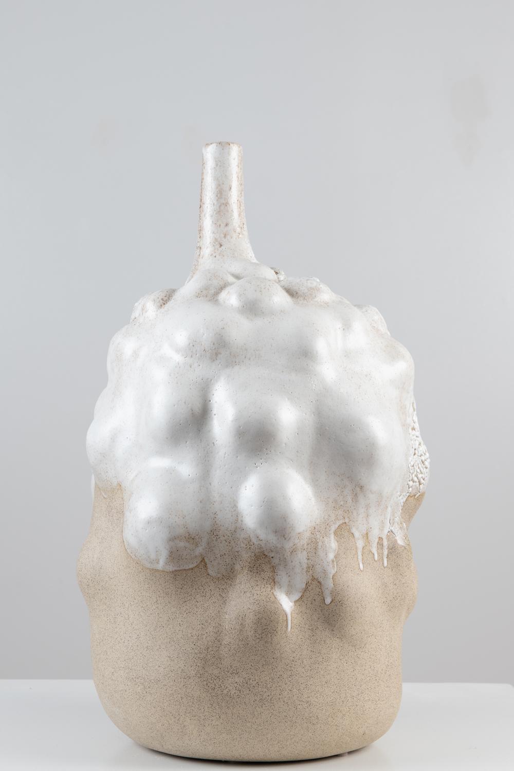 Contemporary Spora Vessel in Glazed Stoneware by Trish DeMasi For Sale