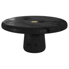 Spore Contemporary Coffee Table Big in Wood Brass by Artefatto Design Studio