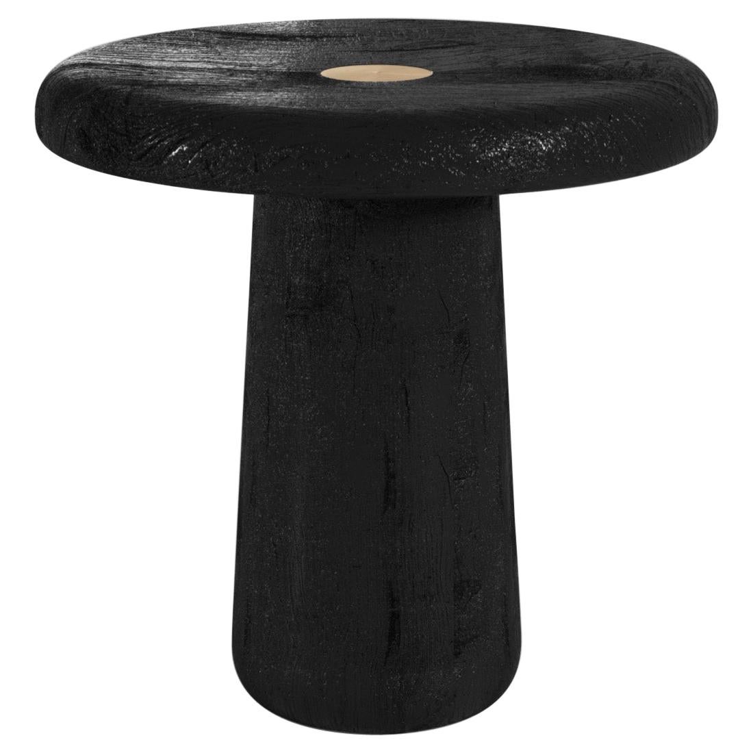 Spore Contemporary Coffee Table Small in Wood Brass by Artefatto Design Studio