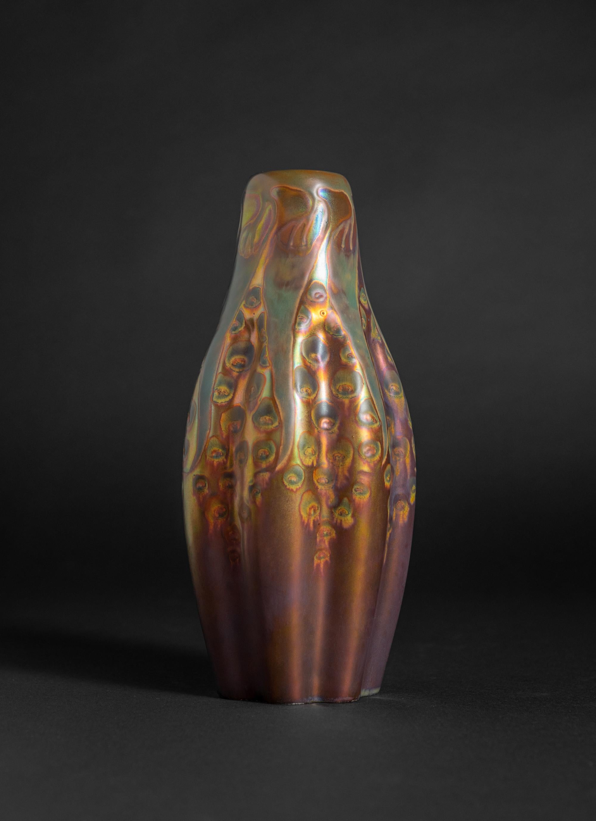 Glazed Art Nouveau Spore Vase attributed to Sándor Apáti-Abt for Zsolnay For Sale