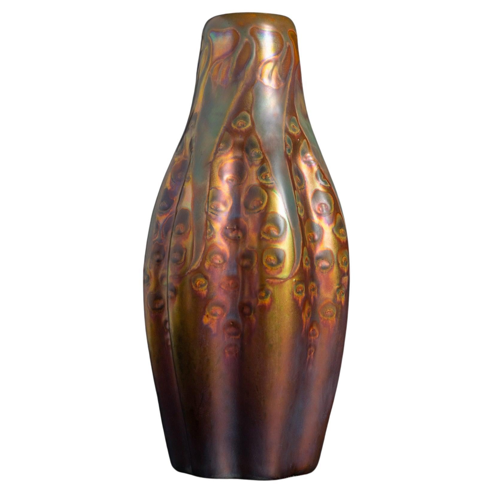 Art Nouveau Spore Vase attributed to Sándor Apáti-Abt for Zsolnay For Sale