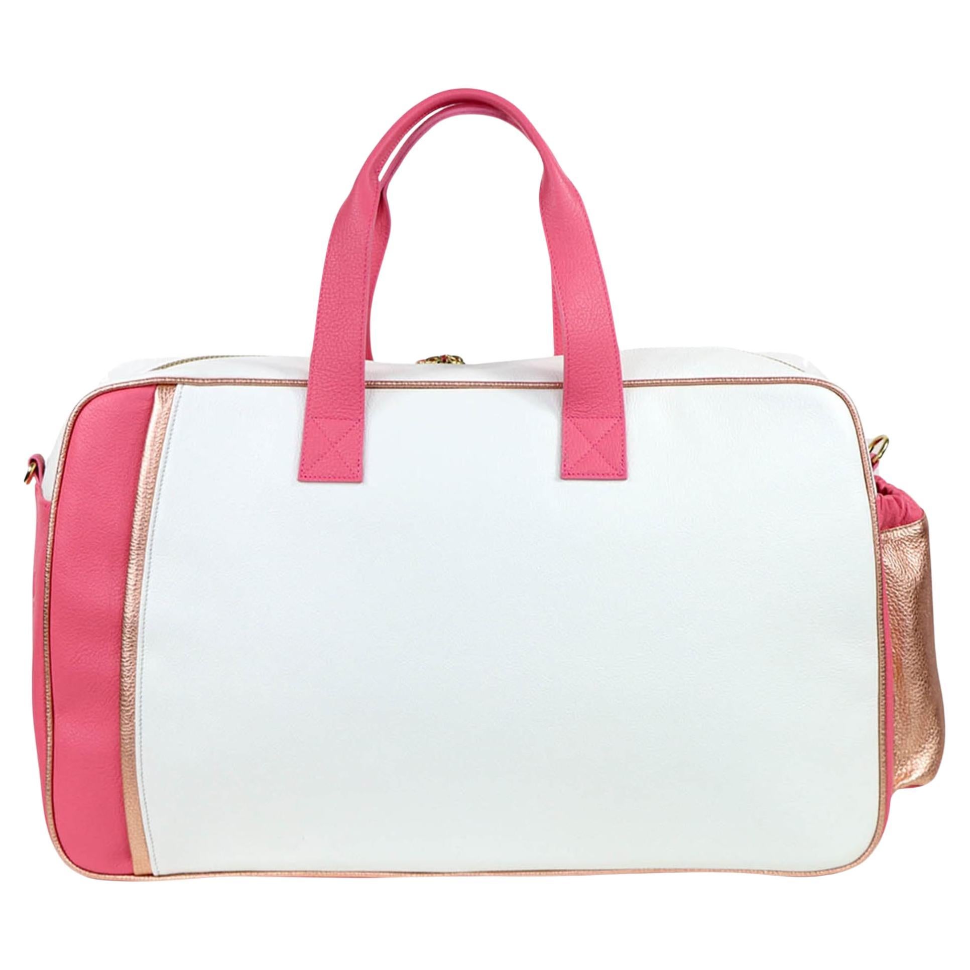Sport White & Pink Duffle Bag For Sale