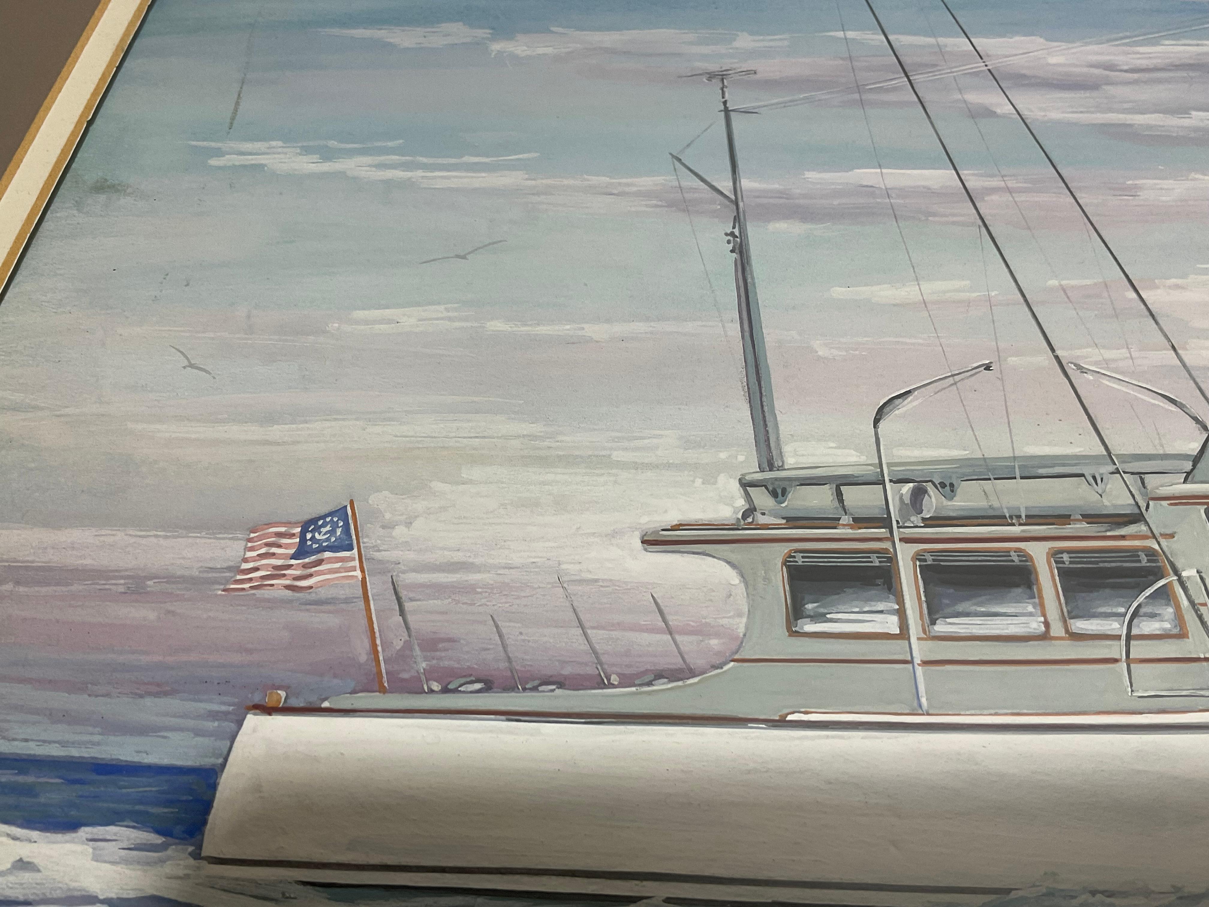 Peinture de bateau de pêche à la mer par John Austin Taylor en vente 1