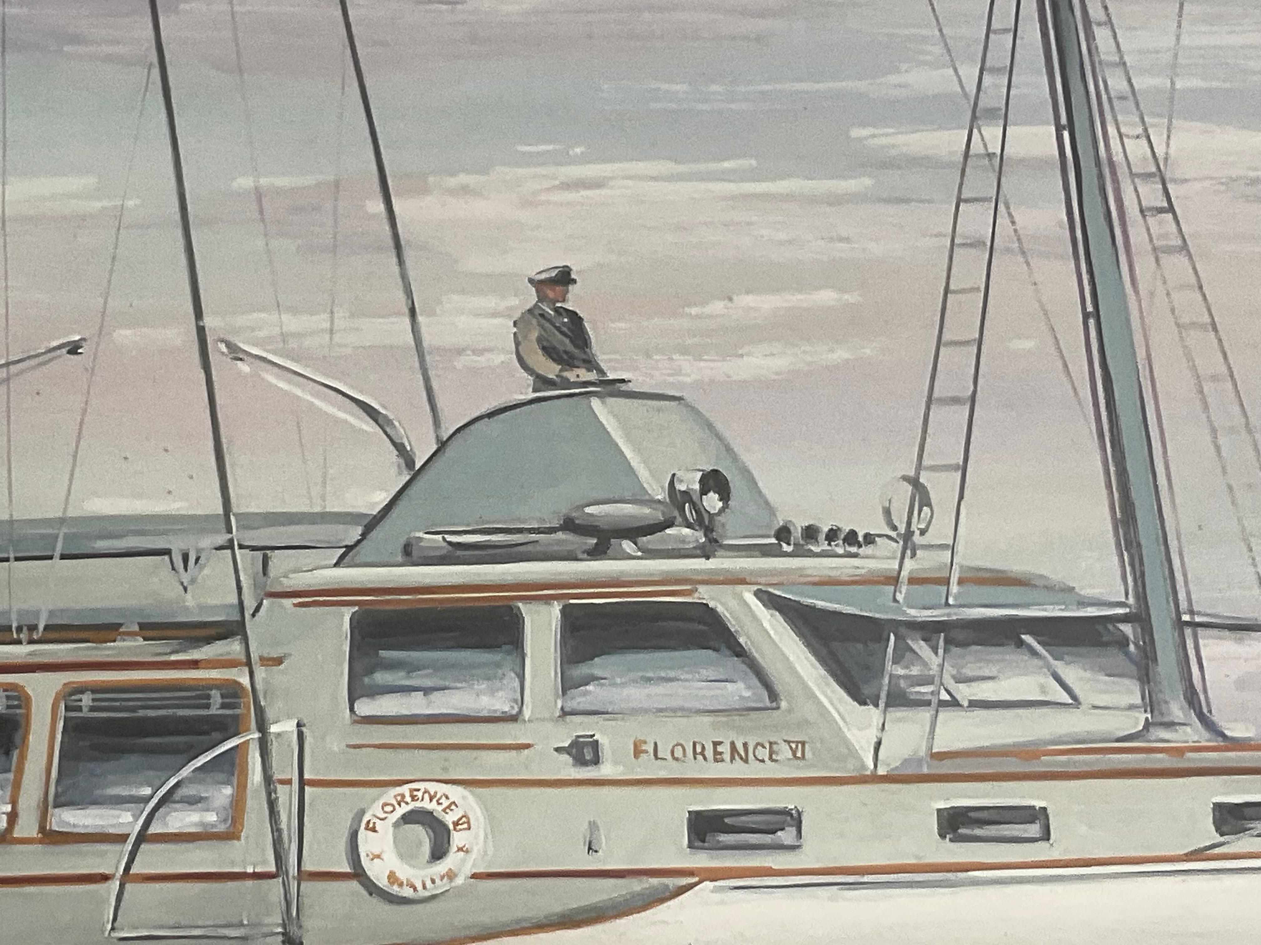 Peinture de bateau de pêche à la mer par John Austin Taylor en vente 2