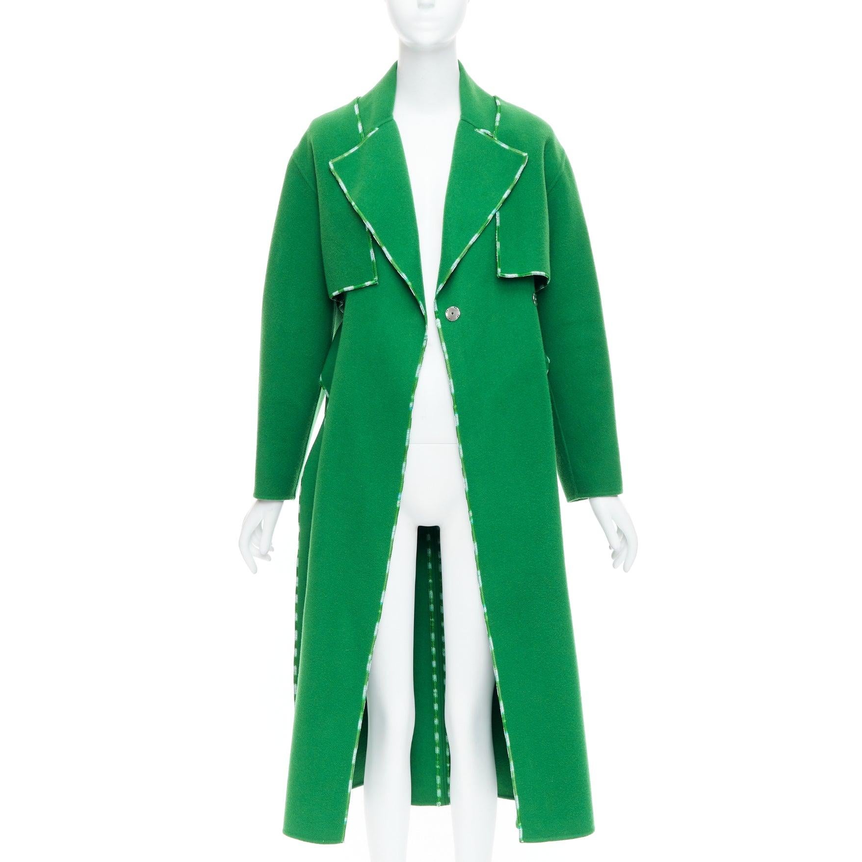 Blue SPORTMAX Anniversary Collection handmade virgin wool cashmere coat IT34 XXS For Sale