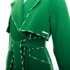 SPORTMAX Anniversary Collection handmade virgin wool cashmere green coat IT34