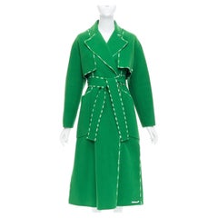 SPORTMAX Anniversary Collection handmade virgin wool cashmere green coat IT34