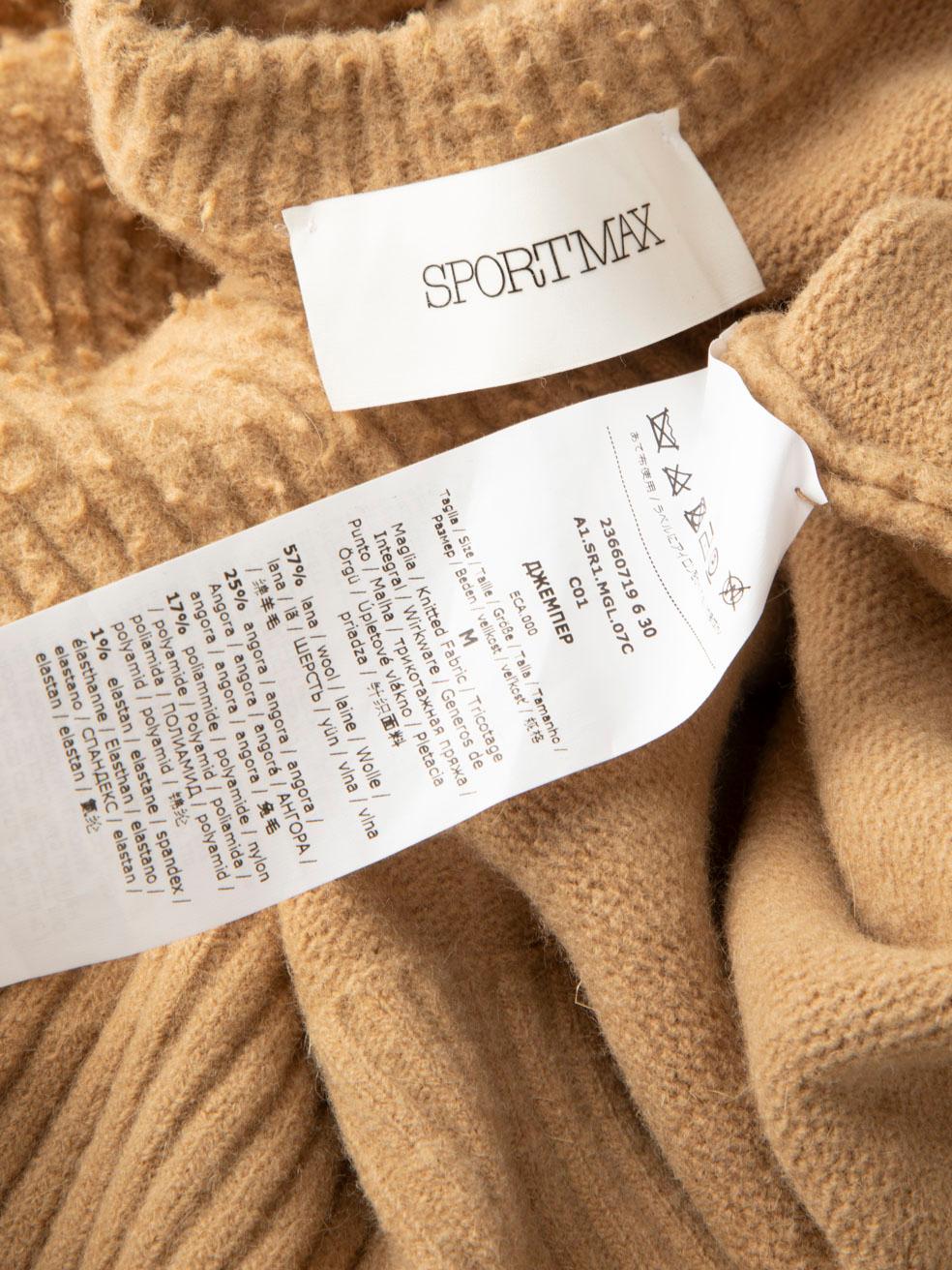 Donna Sportmax, maglione in lana beige con segni di invecchiamento, taglia M. in vendita