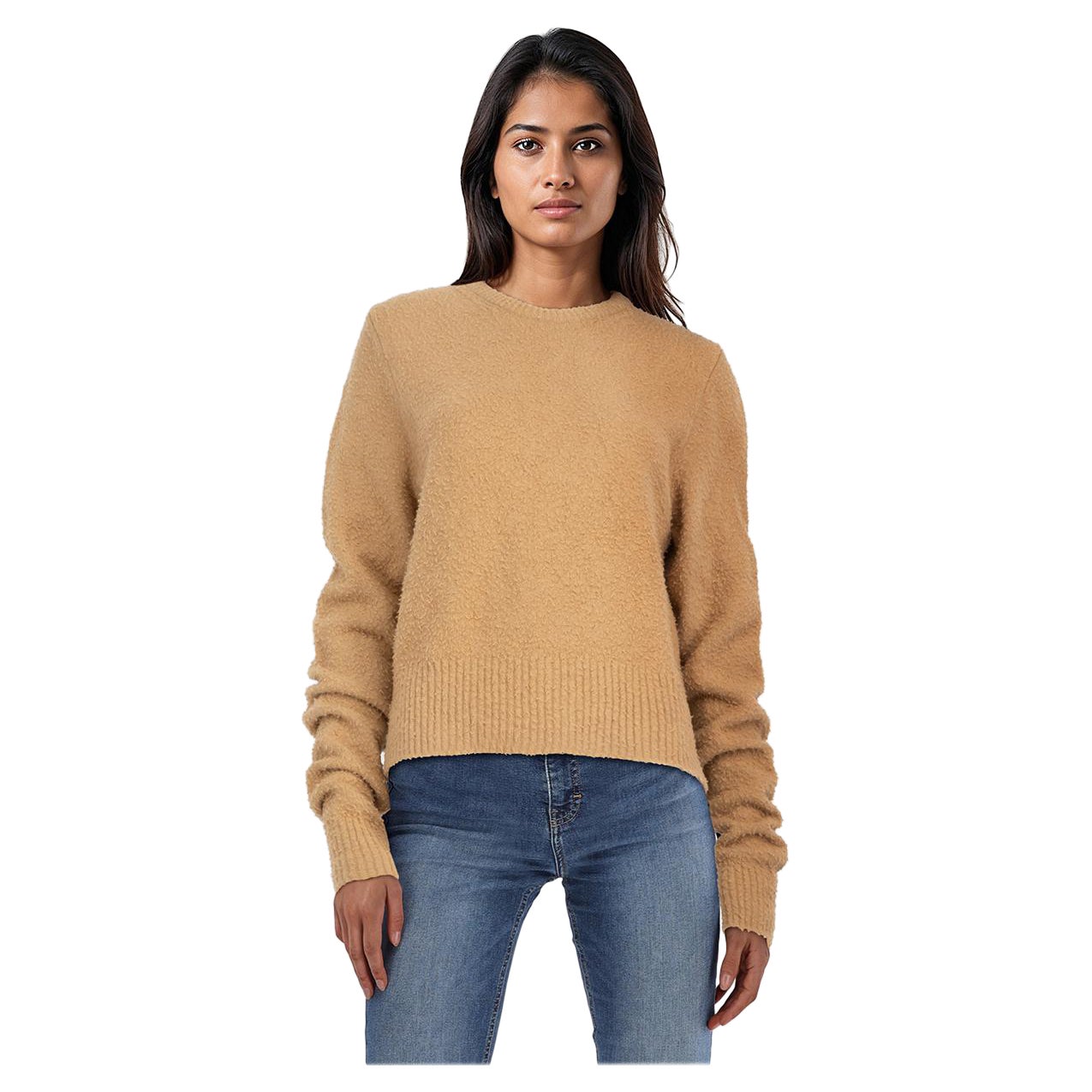 Sportmax, maglione in lana beige con segni di invecchiamento, taglia M. in vendita