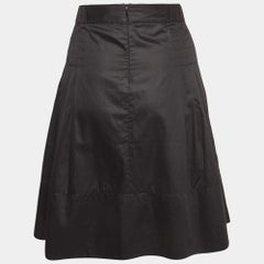 Sportmax Black Cotton Pleated Knee Length Skirt M