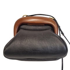 Sportmax Black leather and wood bag by Sportmax, Italy