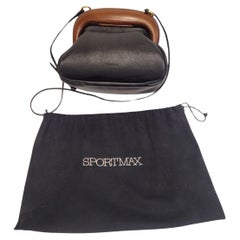 Sportmax Black leather and wood bag by Sportmax, Italy