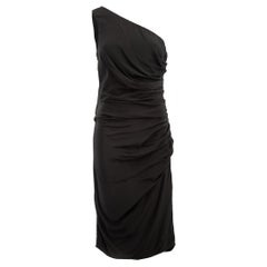 Sportmax Schwarzes One-Shoulder-Kleid mit Rüschen Größe L