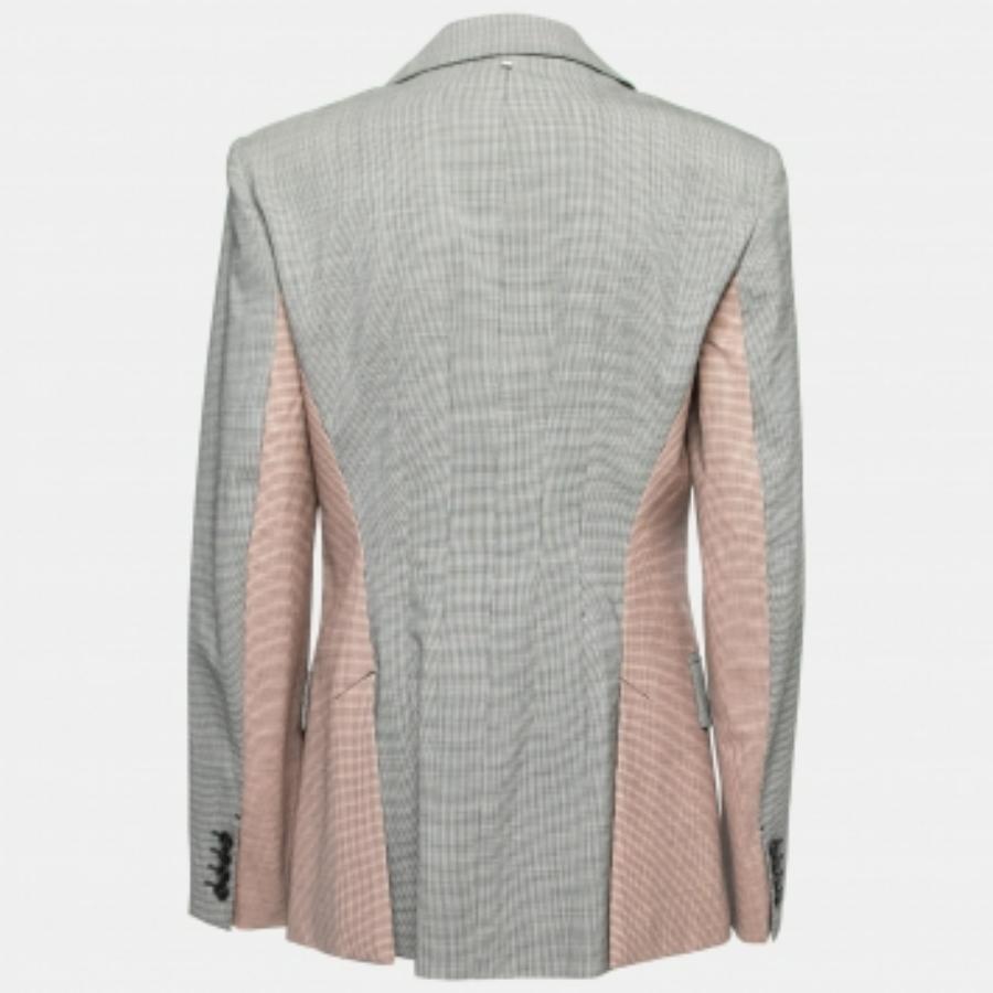 Sportmax Blazer croisé en laine à motifs noirs et roses M. Pour femmes en vente