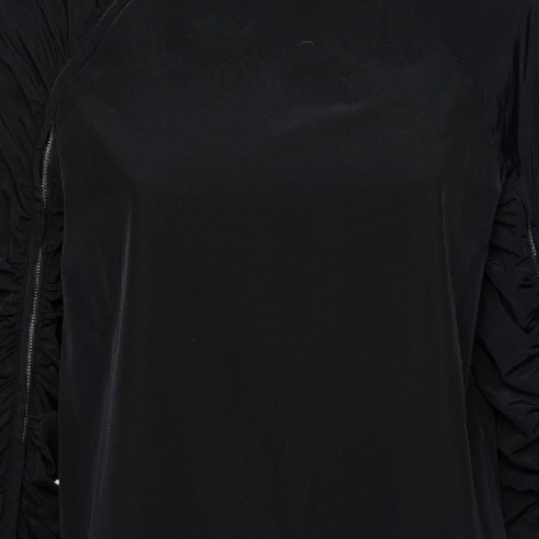 De las mujeres Sportmax Negro Sintético Contraste Túnica Acanalada Con Cremallera S en venta