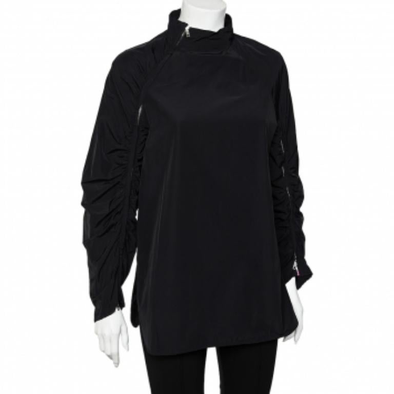 Sportmax Negro Sintético Contraste Túnica Acanalada Con Cremallera S en venta 1