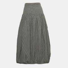 Sportmax Schwarz/Weiß karierter synthetischer Midirock aus Kunststoff M