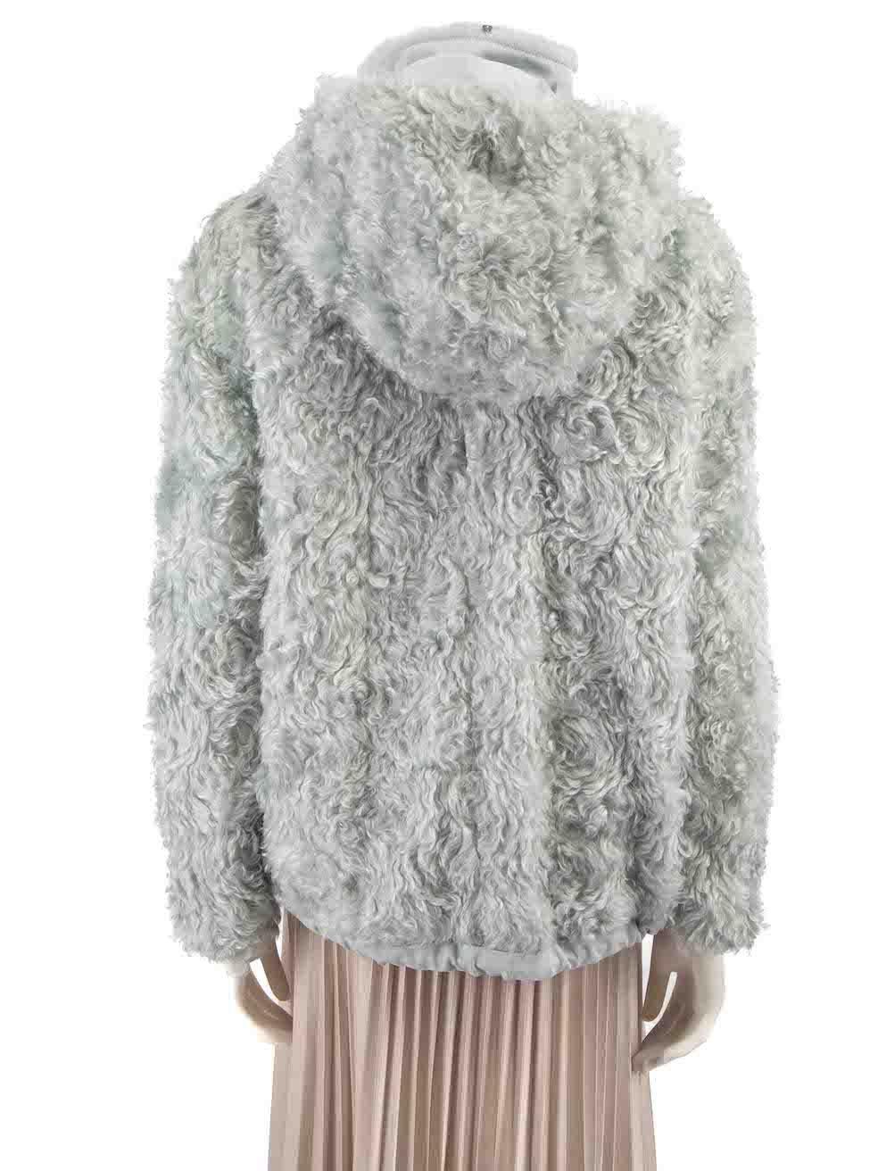 Sportmax Veste à capuche en laine mohair bleu, taille S Bon état - En vente à London, GB