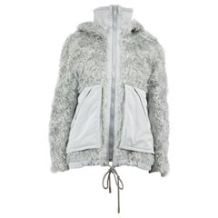 Sportmax Giacca con cappuccio in lana e mohair blu taglia S