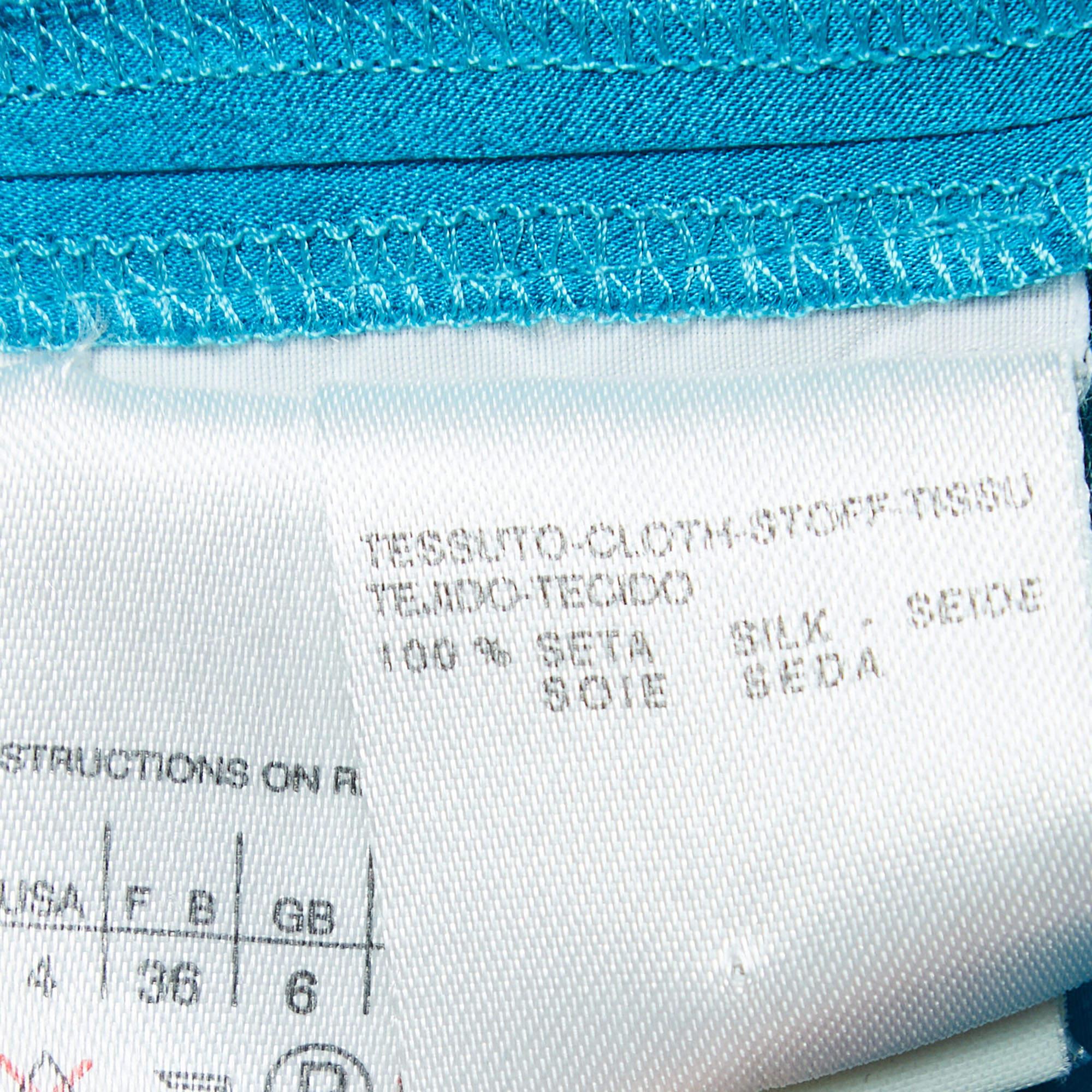 Sportmax - Top con maniche abbottonate in raso blu e seta - S in vendita 1