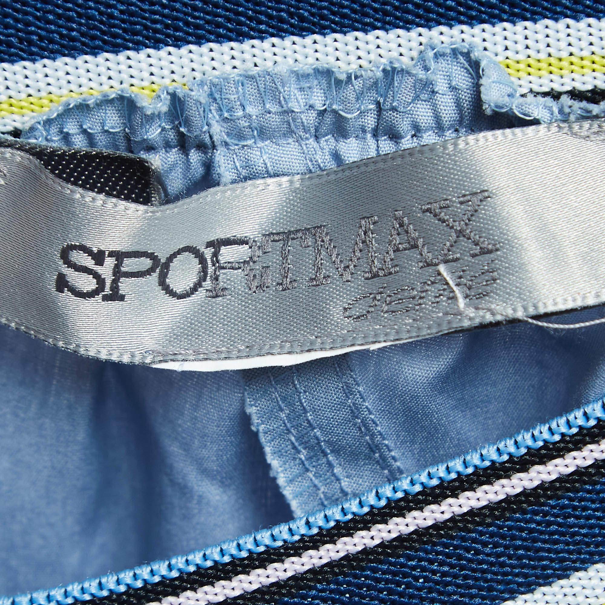 Donna Sportmax Top a maniche lunghe in popeline a righe laterali blu L.L.A. in vendita