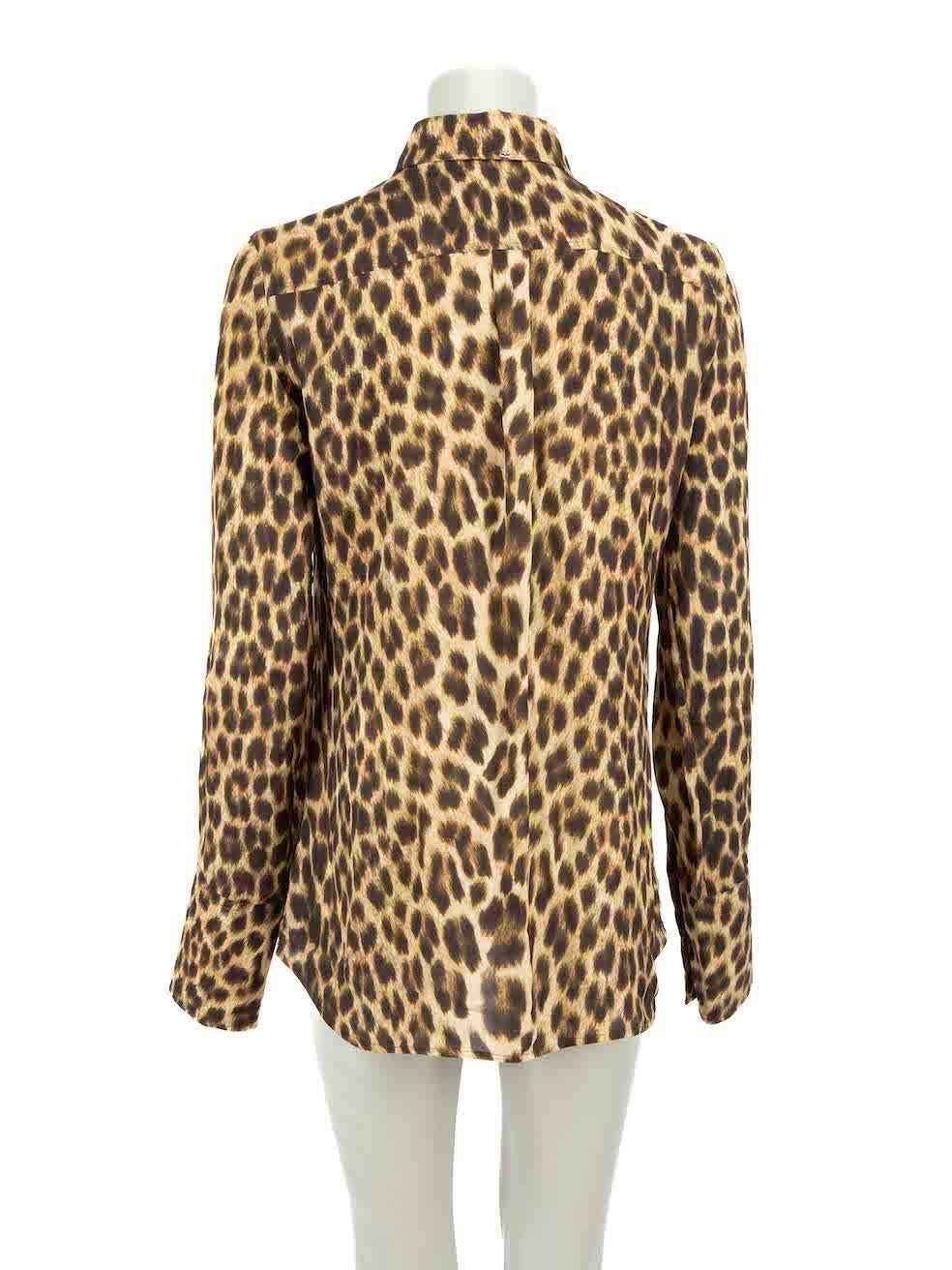 Sportmax Brown Leopard Print Blouse Size L In Excellent Condition In London, GB