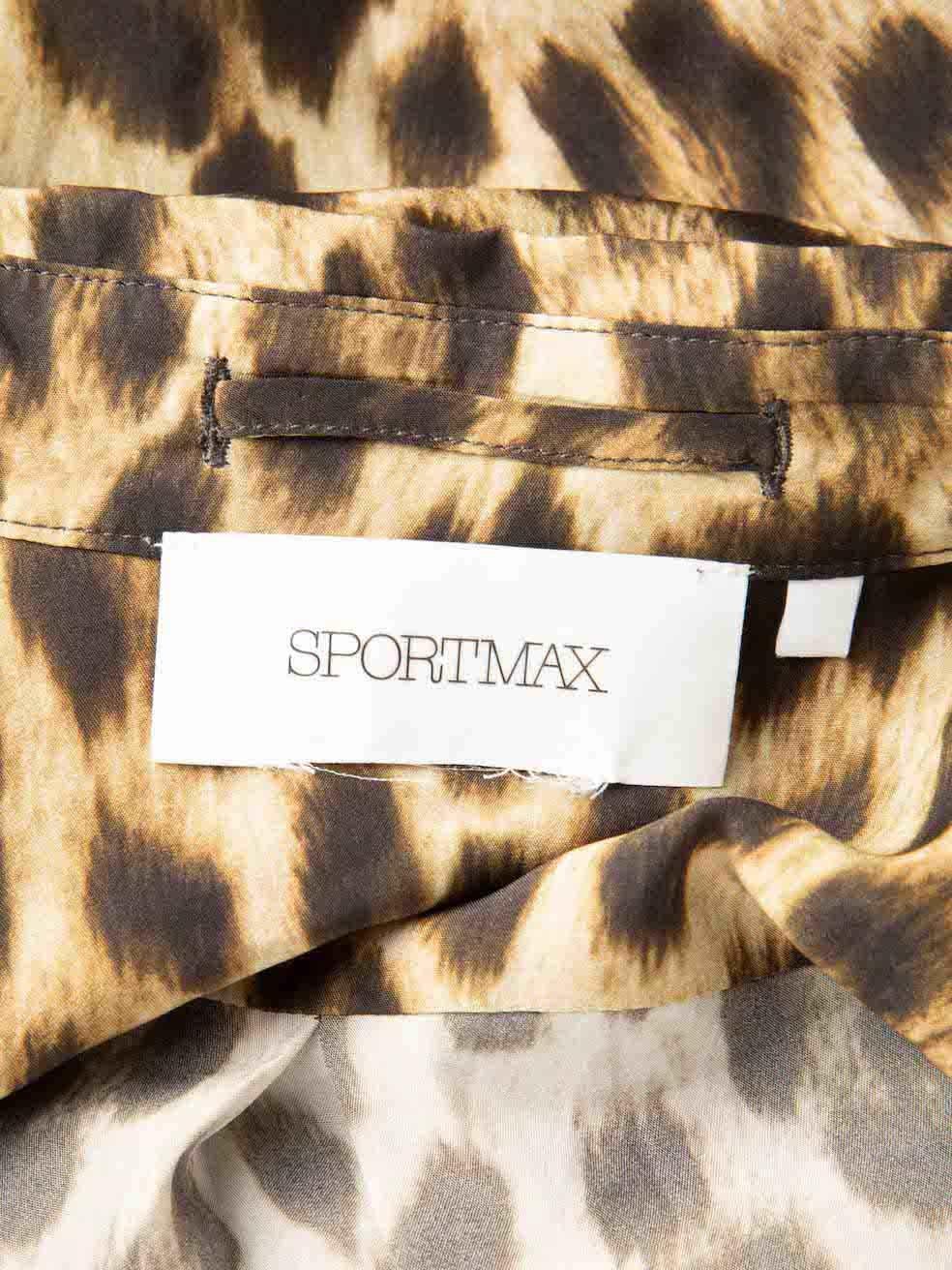Women's Sportmax Brown Leopard Print Blouse Size L