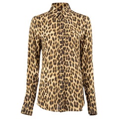 Sportmax Camicetta marrone con stampa leopardata Taglia L.