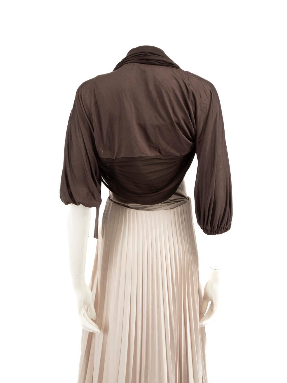 Beige Sportmax Brown Silk Bolero Size M