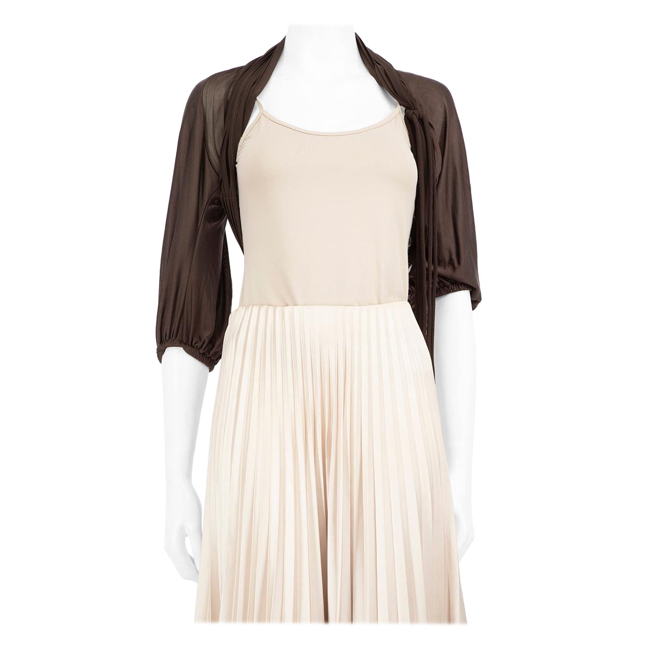 Sportmax Brown Silk Bolero Size M