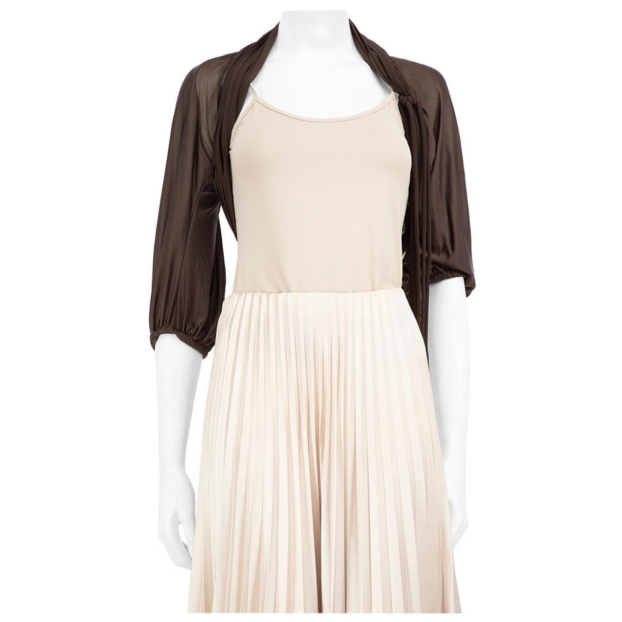 Sportmax Brown Silk Bolero Size M