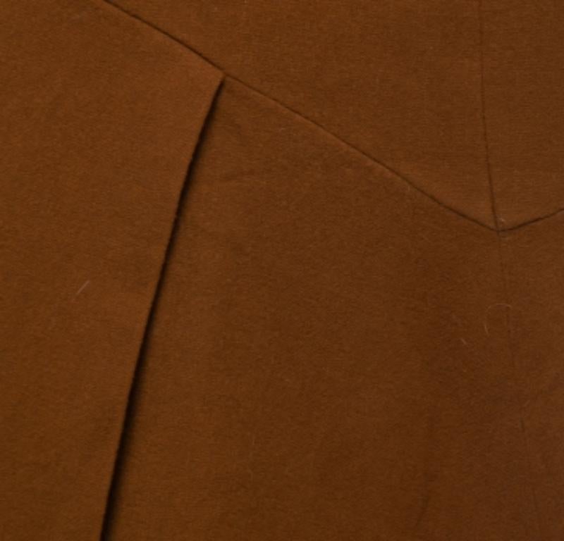 Sportmax Brown Wool A-Line Skirt M. Bon état - En vente à Dubai, Al Qouz 2