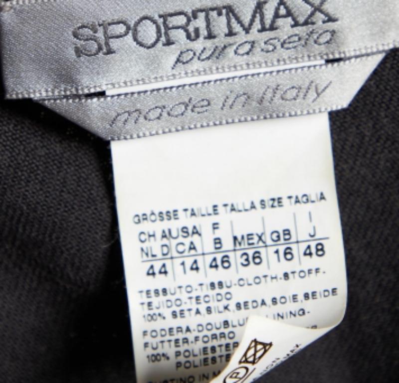 Sportmax Charcoal Grey Drapiertes Minikleid aus Wolle und Seide L (Grau) im Angebot