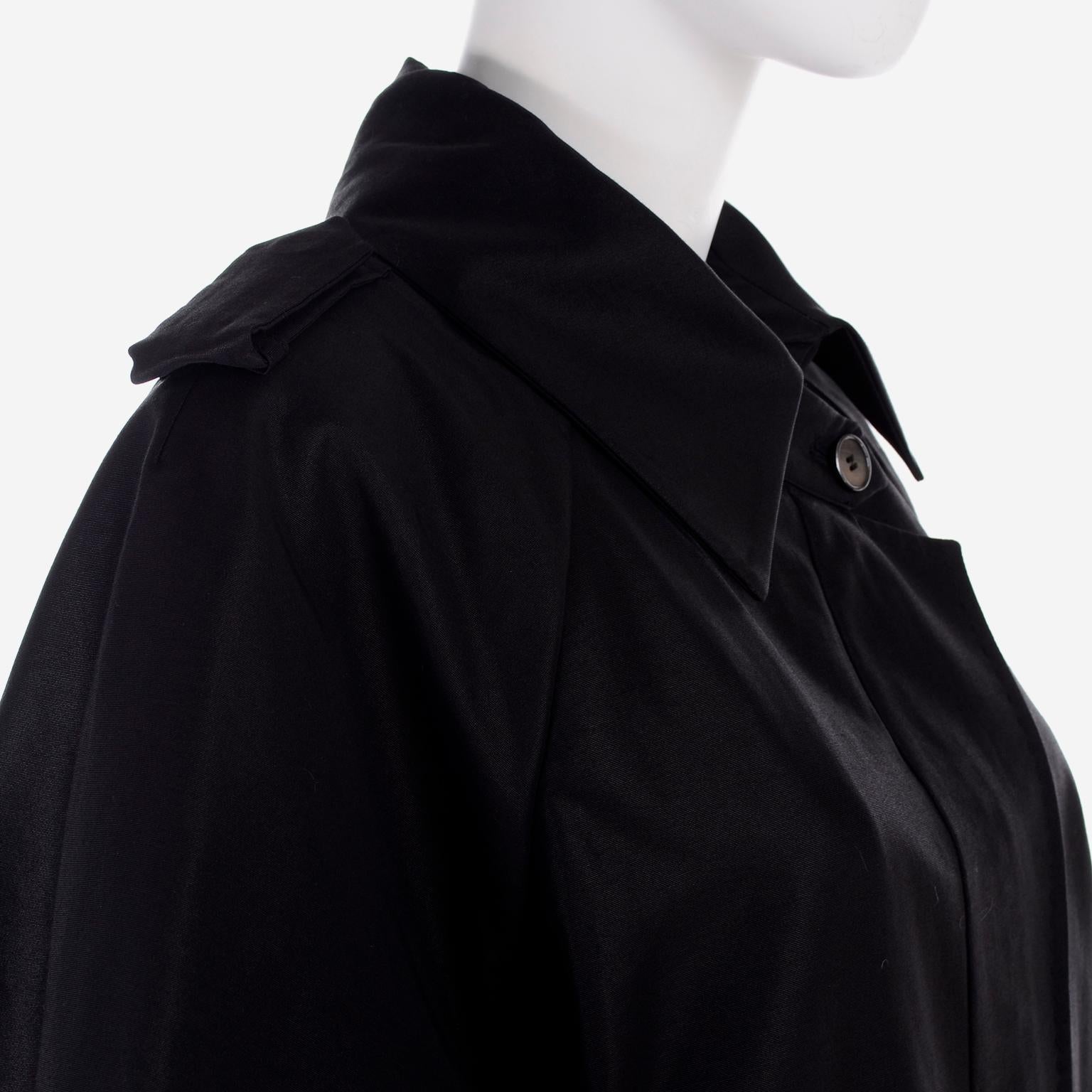 Women's Sportmax Coat Italy Black Raincoat With Capelet