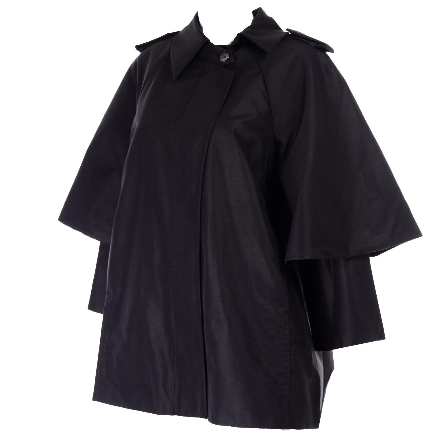 Sportmax Coat Italy Black Raincoat With Capelet 1