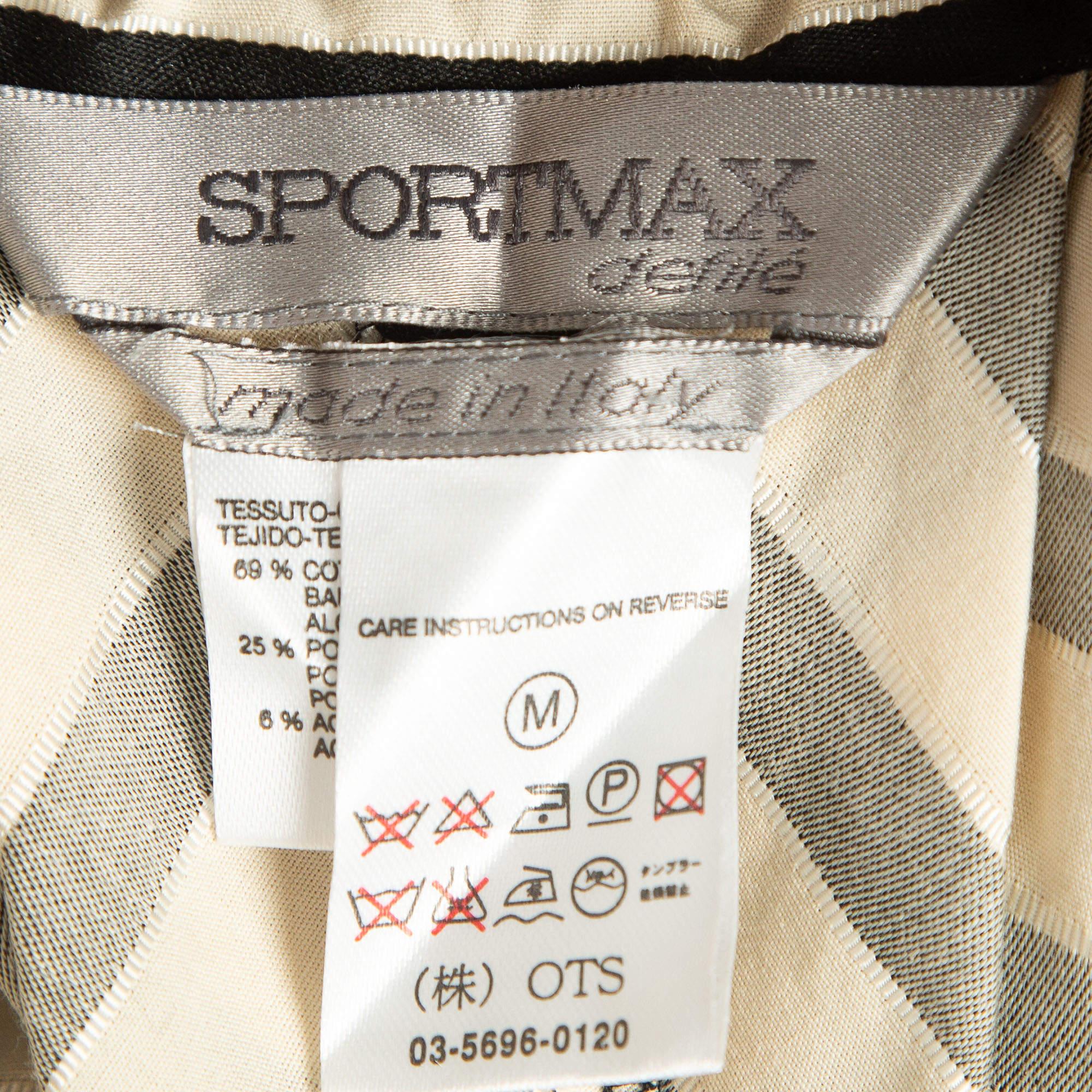 Donna Sportmax Maxi gonna a righe crema/nera in misto cotone con balze M. in vendita