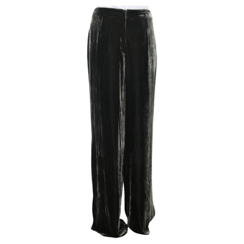 Sportmax Pantalon Palazzo en velours vert L